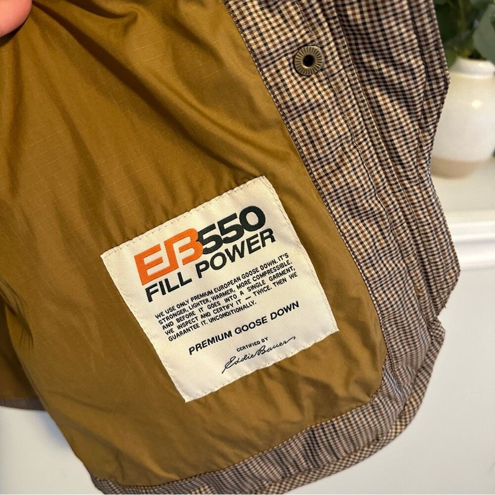 Eddie Bauer Brown Hunting Skyliner Goose Down Puffer Jacket Small - Picture 9 of 16